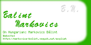 balint markovics business card